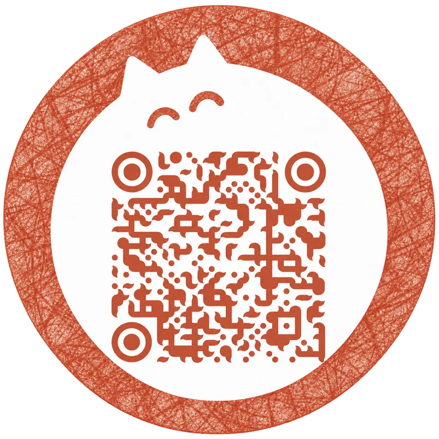 Кот Kissaten с QR-кодом бонусной карты «Провинциалы»